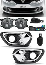 Kit Farol De Milha Renault Logan Interruptor + Molduras