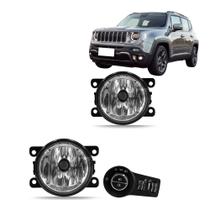 Kit Farol de Milha Renegade 2019 2020 Aro Farol de Led Botão Modelo de Fabrica - Suits STS096JP