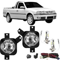 Kit farol de milha saveiro g3 1999 2000 01 02 03 04 05 + led