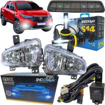 KIT FAROL DE MILHA STRADA FREEDOM 2020 a 2025 BOTAO MOD. ORIGINAL (COM DESEMBAÇADOR) + LÂMPADA LED S14 SHOCKLIGHT