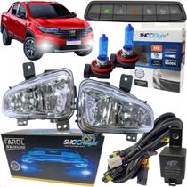 KIT FAROL DE MILHA STRADA FREEDOM 2020 a 2025 BOTAO MOD. ORIGINAL (COM DESEMBAÇADOR) + LÂMPADA SUPER BRANCA SHOCKLIGHT