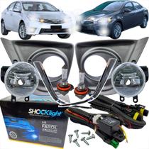 kit farol de milha toyota corolla 2014 moldura cromada botao mod. original kit farol de milha toyota corolla 2014 moldura cromada botao mod. original