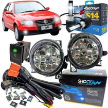 Kit farol de milha volkswagen vw geração 4 g4 gol parati e saveiro 2006 à 2009 + lâmpada de led s14