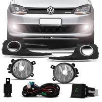 Kit Farol de Milha VW Fox 2015 em diante Botão Modelo Original Com Grade Cromada