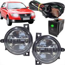 Kit farol de milha vw g4 parati voyage gol botão modelo original quadrado com led