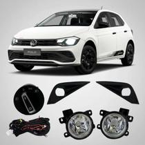 Kit farol de milha vw polo track 2023 2024 2025 2026 botão original