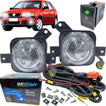 Kit farol de milha vw volkswagen gol parati e saveiro g3 2003 2004 2005 fase 2 botão modelo original