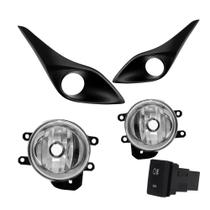 Kit Farol De Milha Yaris 2018 botão Original Moldura Preta 2 Farois LD e LE - Suits STS529TA