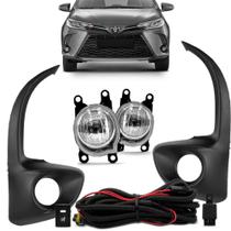 Kit Farol de Milha Yaris 2022 2023 LED Botão Modelo Original Moldura Preto Kit Farol de Milha Yaris 2022 2023 LED Botão Modelo Original Moldura Preto