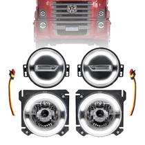 Kit Farol drl Caminhão VW Constellation + Pisca Led Angel Eyes 2023 2024 2025 Com Chicote e Lampada