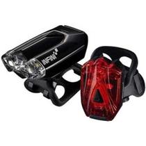 Kit Farol e Lanterna p/ bicicleta INFINI recarregável USB resistente água