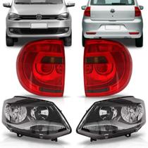 Kit farol fox 2010 a 2014 duplo negro + par lanternas fumê Kit farol fox 2010 a 2014 duplo negro + par lanternas fumê