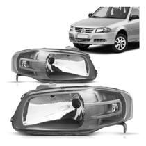 Kit Farol Gol Saveiro Parati G4 Foco Simples Máscara Cinza 2006 à 2014