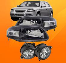 Kit Farol Gol Saveiro Parati G4 Mascar Negra + Par Milhas G4