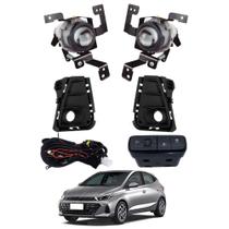 Kit Farol HB20 Hatch/Sedan Plus (Manual) 2024 Moldura Preta Botão Mod Orig. Shocklight - SL-121611