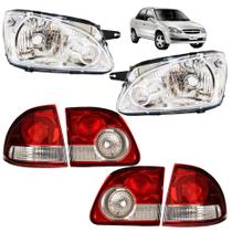 KIT Farol Lanterna Corsa Classic 2011 2012 2013 2014 2015 2016 Cromado