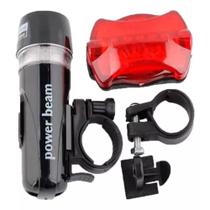 Kit Farol Lanterna LED Bike Bicicleta Traseira e Dianteira Kit Farol Lanterna LED Bike Bicicleta Traseira e Dianteira