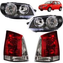 KIT Farol Lanterna Palio 2004 2005 06 a 2016 Máscara Negra Aro Cromado FU KIT Farol Lanterna Palio 2004 2005 06 a 2016 Máscara Negra Aro Cromado FU