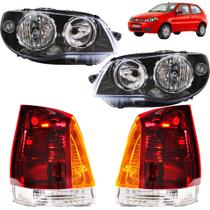 KIT Farol Lanterna Palio 2004 2005 06 a 2016 Máscara Negra Aro Cromado TRI KIT Farol Lanterna Palio 2004 2005 06 a 2016 Máscara Negra Aro Cromado TRI