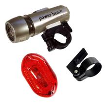 Kit Farol Lanterna Pisca Iluminação Leds Para Bike Bicicleta