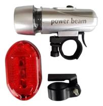 Kit Farol Lanterna Pisca Iluminação Leds Para Bike Bicicleta