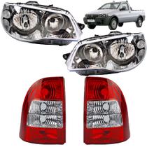 KIT Farol Lanterna Strada 2005 2006 a 2012 Máscara Cromada Aro Preto CR