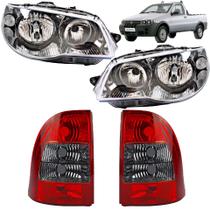 KIT Farol Lanterna Strada 2005 2006 a 2012 Máscara Cromada Aro Preto FUMÊ