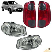 Kit Farol + Lanterna Traseira Uno Vivace 2010 Á 2018 Fume