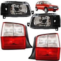 KIT Farol Lanterna Uno Fire 2001 02 03 04 a 2013 Máscara Negra CRISTAL KIT Farol Lanterna Uno Fire 2001 02 03 04 a 2013 Máscara Negra CRISTAL