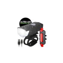 Kit Farol Led Para Bicicleta Dianteiro e Traseiro Recarregável Prova D' Água Luz Forte Kit Farol Led Para Bicicleta Dianteiro e Traseiro Recarregável Prova D' Água Luz Forte