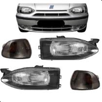 Kit Farol M Negra + Pisca Fume Palio Strada 1996 Á 2000 - JCV+BBS