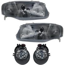 Kit Farol Mascara Cinza Milha Auxiliar Gol G4 2006 Á 2013