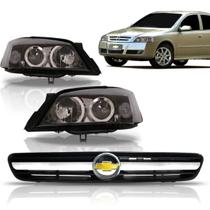 Kit Farol Máscara Negra Fumê + Grade Astra 2003 Á 2012 Kit Farol Máscara Negra Fumê + Grade Astra 2003 Á 2012