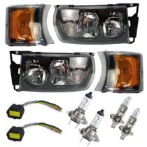 Kit Farol Mascara Negra Pisca Led Diurna Scania Serie 4 5 Kit Farol Mascara Negra Pisca Led Diurna Scania Serie 4 5
