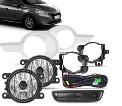 Kit Farol Milha 208 2012 2013 2014 2015 2016 Moldura Botao