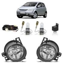 Kit Farol Milha Auxiliar Botão Universal Par Lâmpada Halógena Fox 2003 2004 2005 2006 2007 2008 2009 Crossfox Spacefox