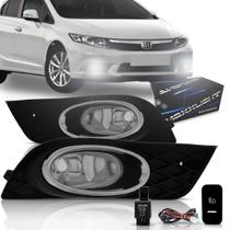 Kit Farol Milha Auxiliar Civic 2012 À 2014 Grade Aro Cromado Kit Farol Milha Auxiliar Civic 2012 À 2014 Grade Aro Cromado
