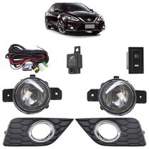 Kit Farol Milha Auxiliar Completo Sentra 2017 2018 2019 2020 2021 Lente Lisa Vidro Moldura Grade Milha Preto Texturizado Aro Cromado Kit Farol Milha Auxiliar Completo Sentra 2017 2018 2019 2020 2021 Lente Lisa Vidro Moldura Grade Milha Preto Texturizado Aro Cromado