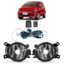 Kit Farol Milha Auxiliar Fox 2015 2016 2017 2018 2019 2020 Completo Botão Universal Lente Lisa Acrílico