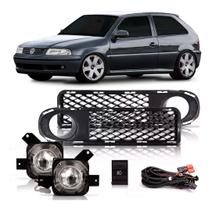 Kit farol milha auxiliar gol g3 1999 a 2003 c/ grade fase 1