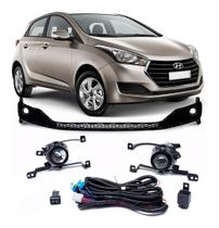 Kit Farol Milha Auxiliar Hb20 Hb20s 2016 2017 Aro Cromado