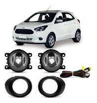 Kit Farol Milha Auxiliar Ka 2015 2016 2017 2018 Com Grade Preta Kit Farol Milha Auxiliar Ka 2015 2016 2017 2018 Com Grade Preta