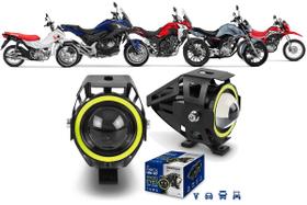 Kit Farol Milha Auxiliar Led Angel Eyes 6000k Tdm 900 Honda