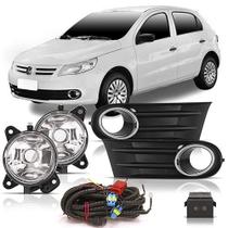Kit Farol Milha Auxiliar Neblina Aro Cromado Gol Voyage G5