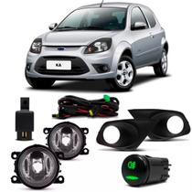 Kit Farol Milha Auxiliar Neblina Ford Ka 2012 2013 2014 Com Grade