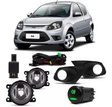 Kit farol milha auxiliar neblina ka 2012 2013 2014 com grade