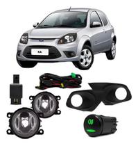 Kit Farol Milha Auxiliar Neblina Ka 2012 À 2014 Com Grade