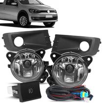 Kit Farol Milha Auxiliar Neblina Moldura Preta Vw Saveiro G6