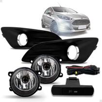 Kit farol milha auxiliar new fiesta 2013 a 2016 c/grade aro cromado Kit farol milha auxiliar new fiesta 2013 a 2016 c/grade aro cromado