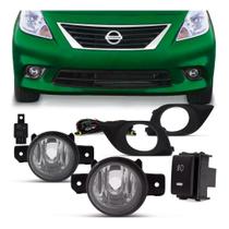Kit Farol Milha Auxiliar Nissan Versa 2011 2012 2013 2014 Com Grade